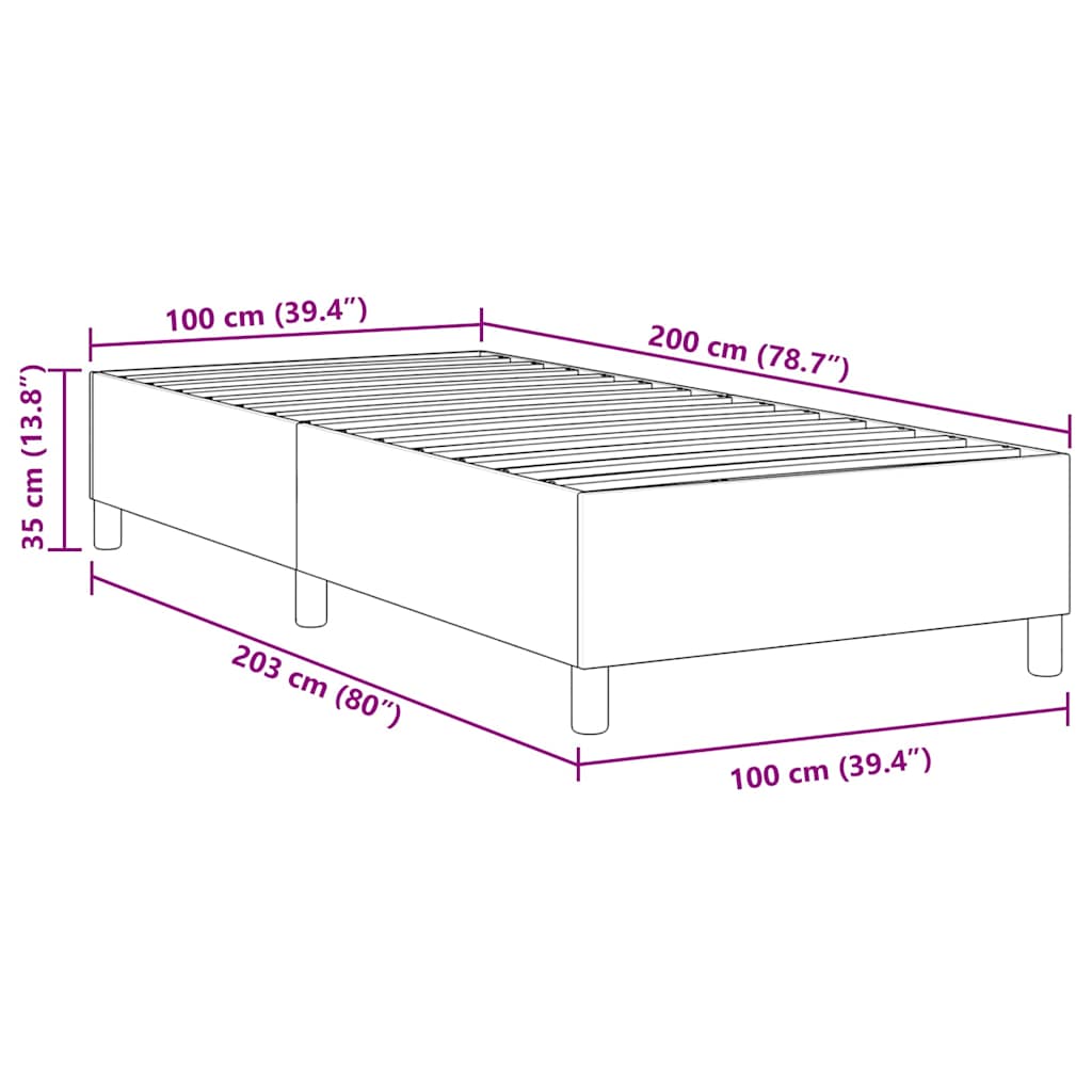 Box Spring Seng Krem 100x200 cm Corduroy Stoff