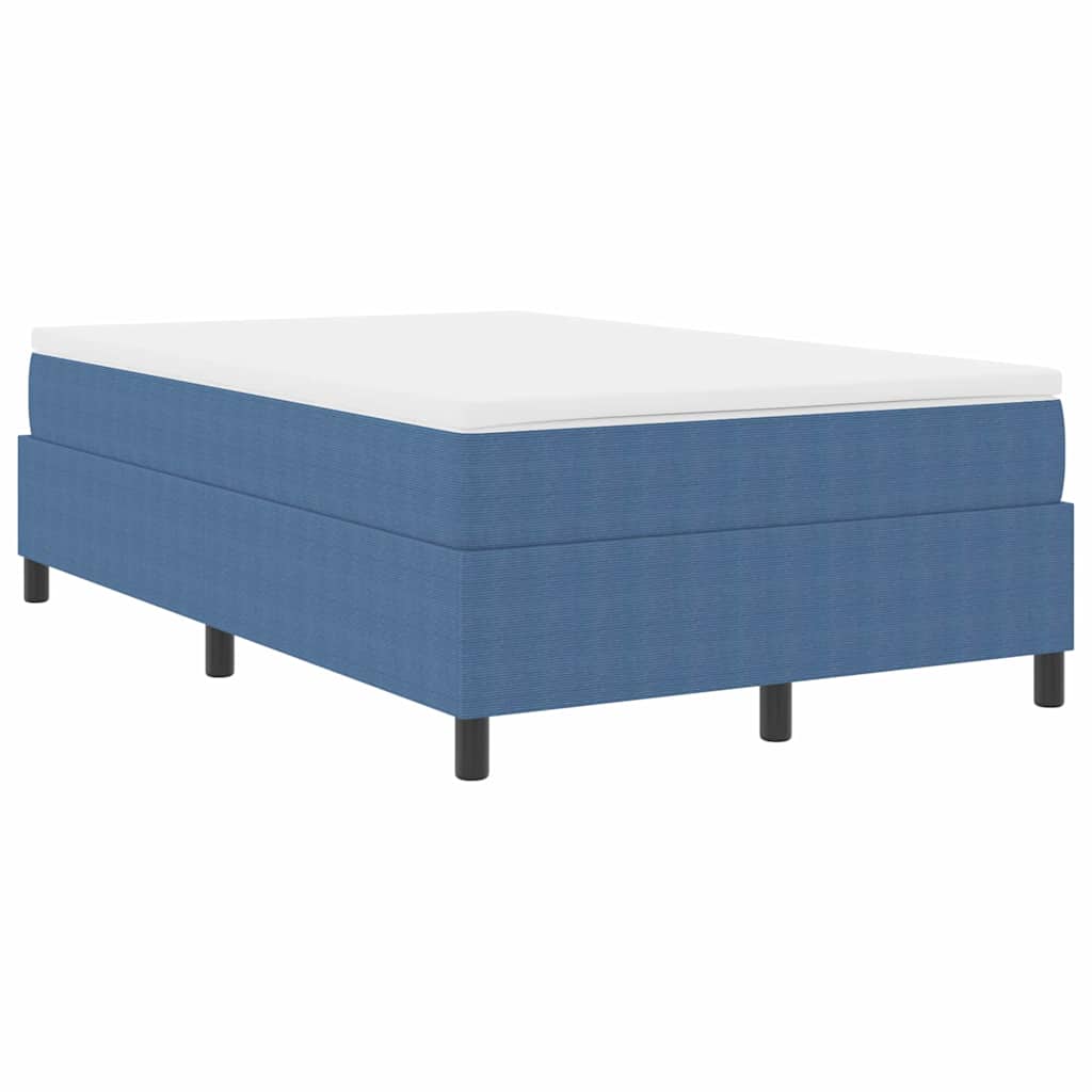 Box Spring Bed Blå Liten Dobbel Cordfløyel