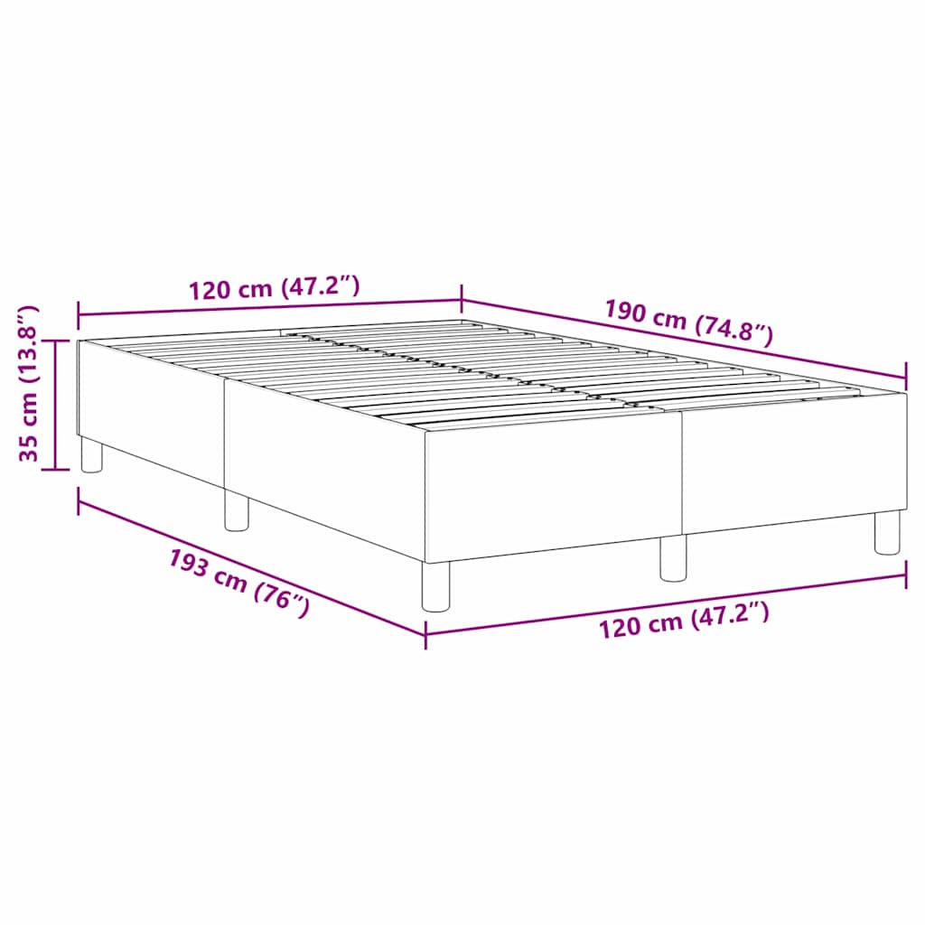 Box Spring Bed Blå Liten Dobbel Cordfløyel