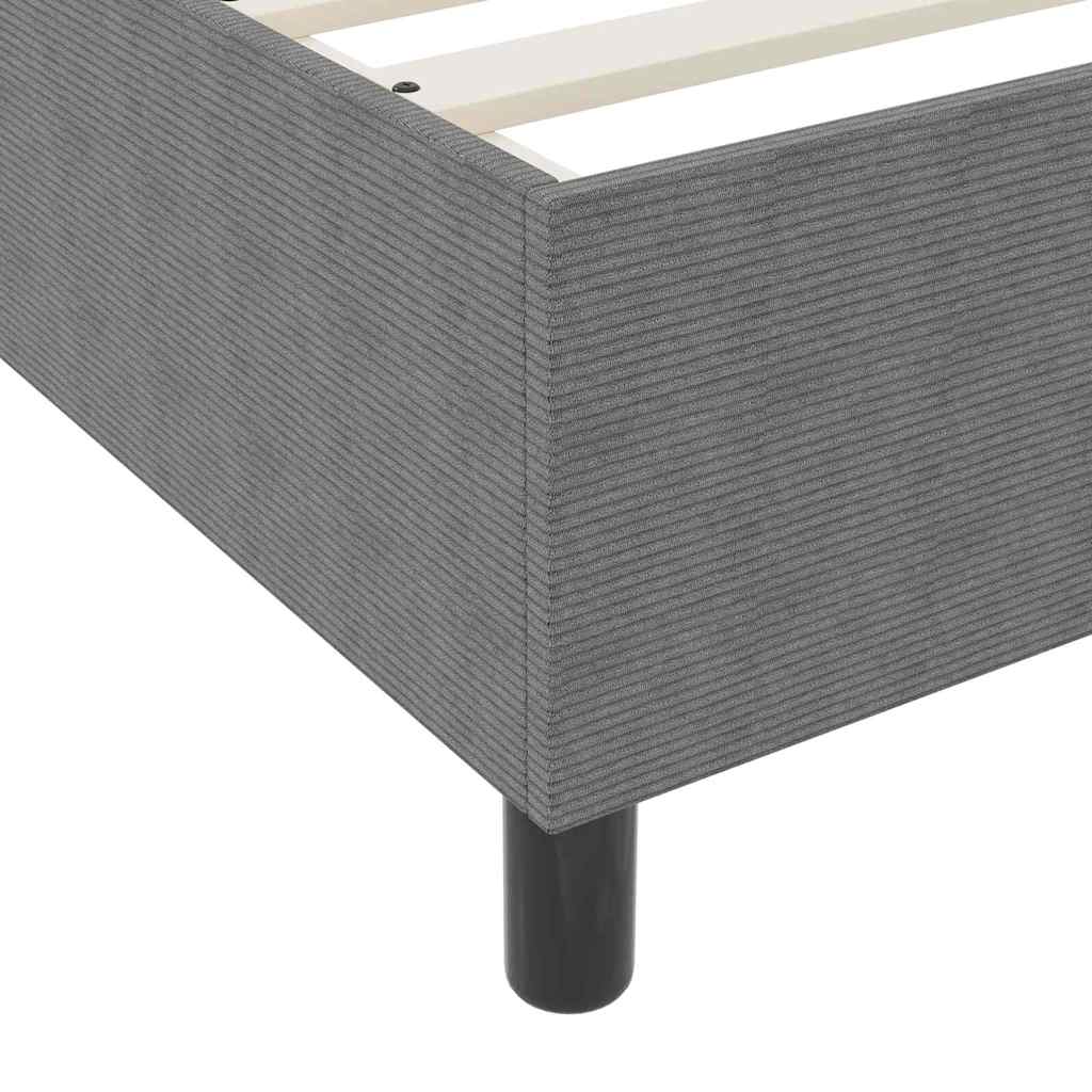 Box Spring Seng Lys Grå 120x200 cm Cordfløyel