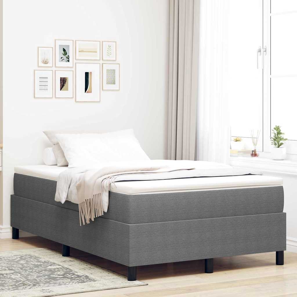 Box Spring Seng Lys Grå 120x200 cm Cordfløyel