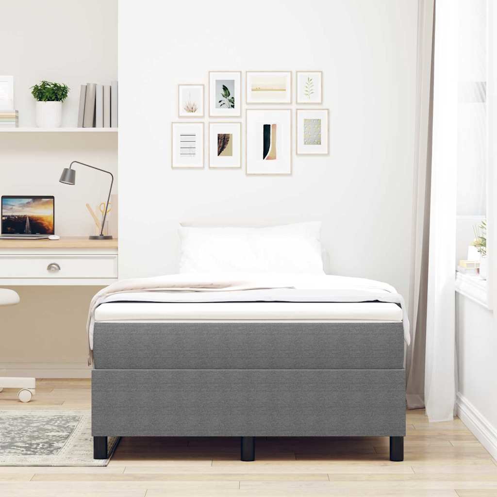 Box Spring Seng Lys Grå 120x200 cm Cordfløyel
