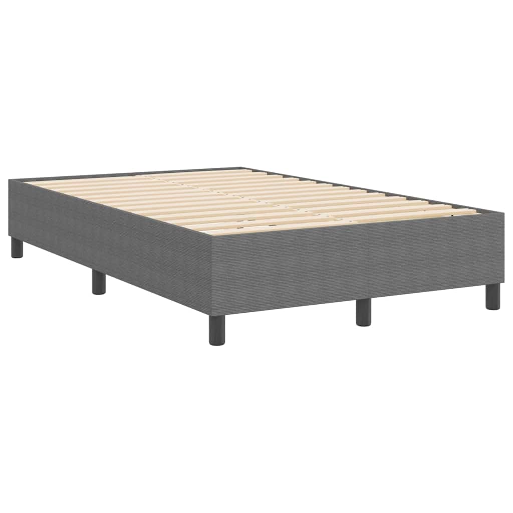 Box Spring Seng Lys Grå 120x200 cm Cordfløyel
