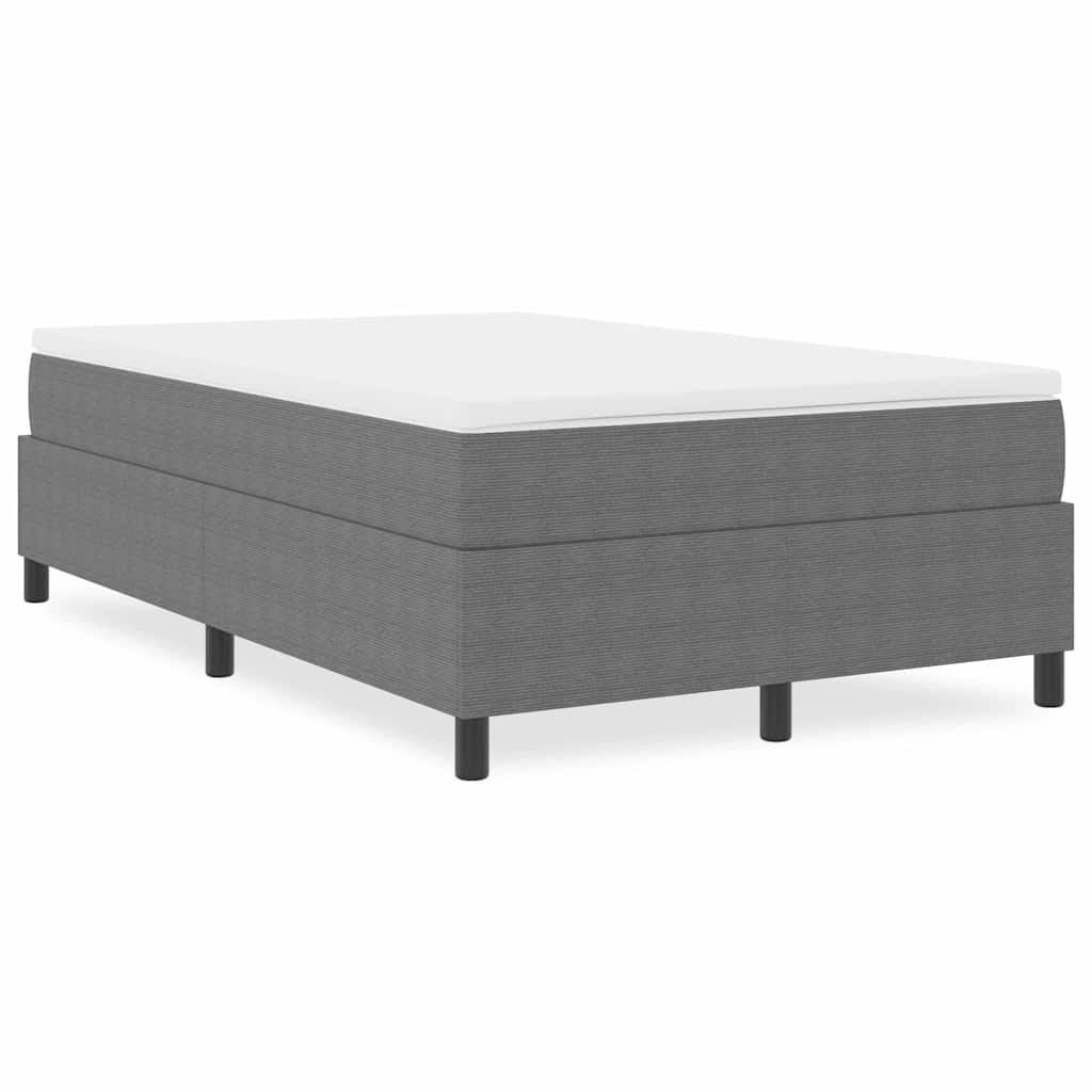 Box Spring Seng Lys Grå 120x200 cm Cordfløyel