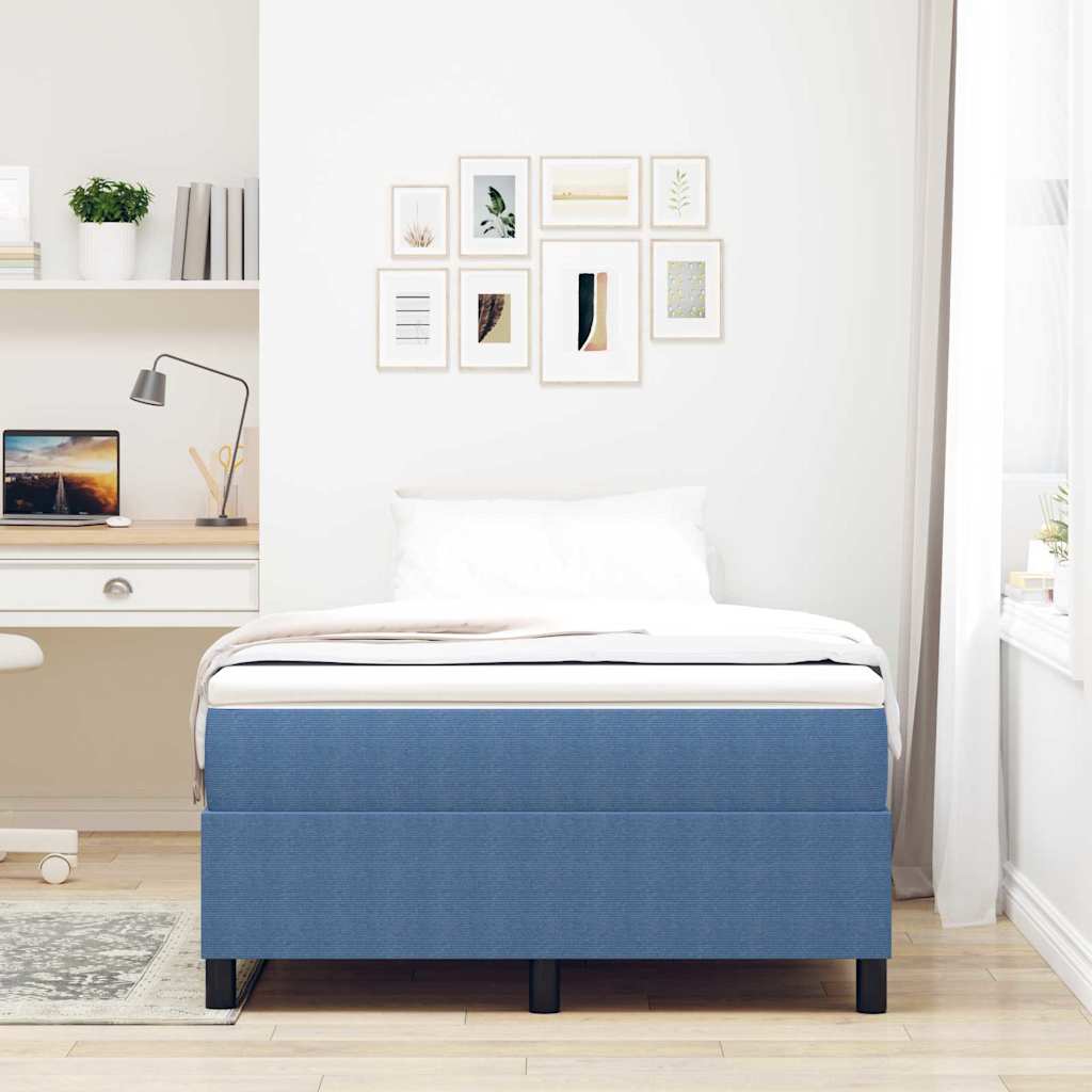 Box Spring Seng Blå 120x200 cm Cordfløyel