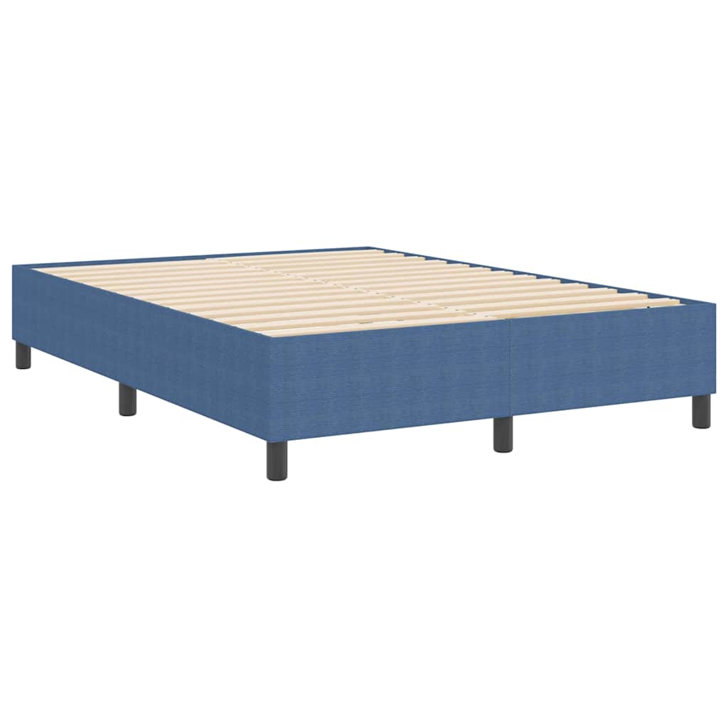 Box Spring Seng Blå 140x200 cm Cordfløyel