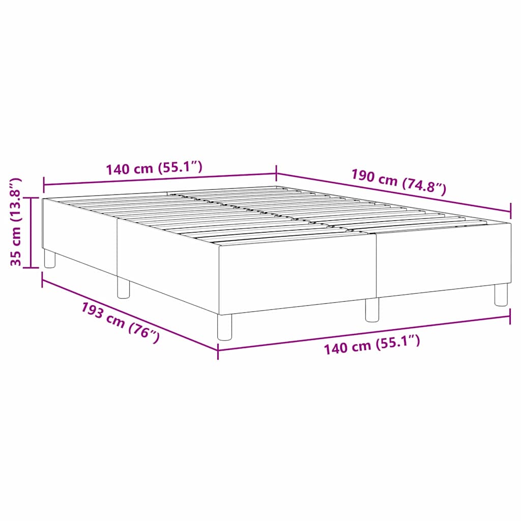 Box Spring Seng Blå 140x200 cm Cordfløyel