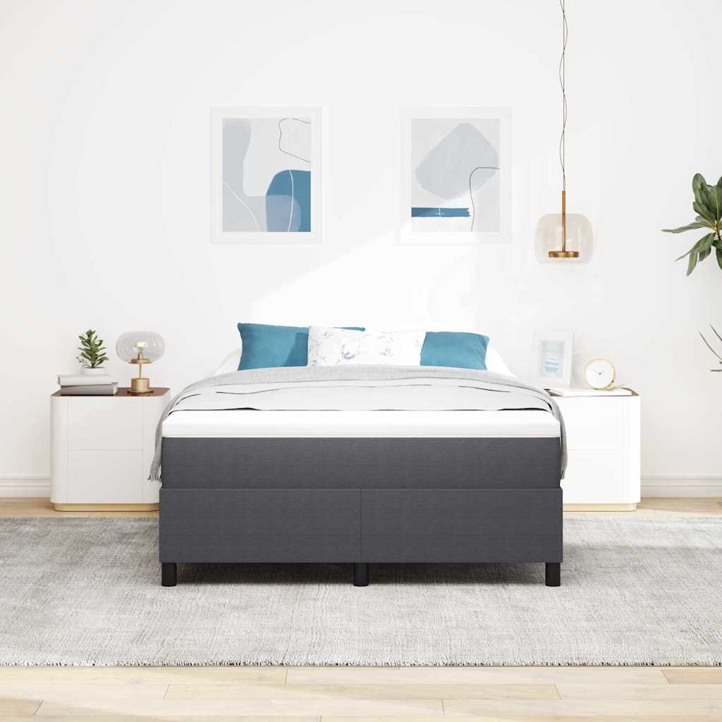Box Spring Seng Mørk Grå 140x200 cm Corduroy Stoff