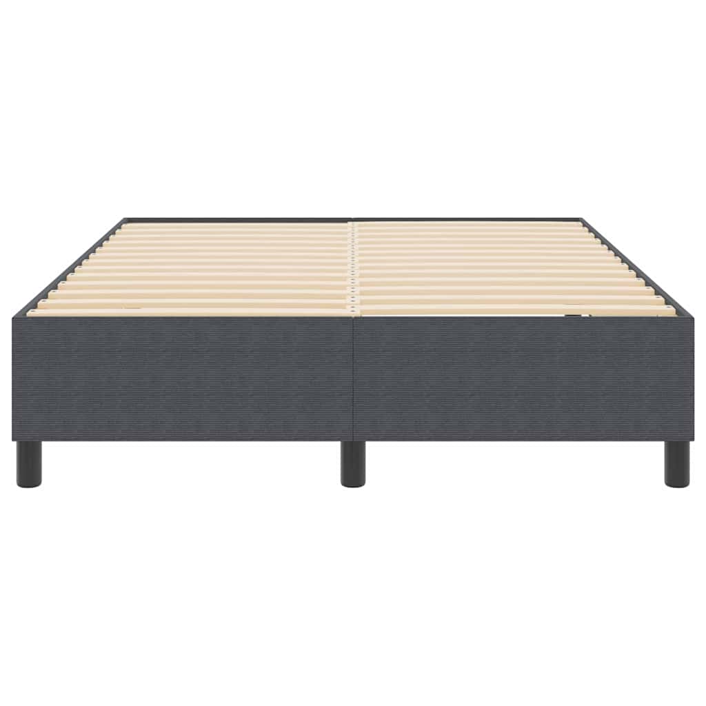 Box Spring Seng Mørk Grå 140x200 cm Corduroy Stoff