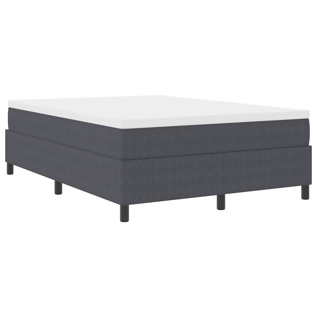 Box Spring Seng Mørk Grå 140x200 cm Corduroy Stoff