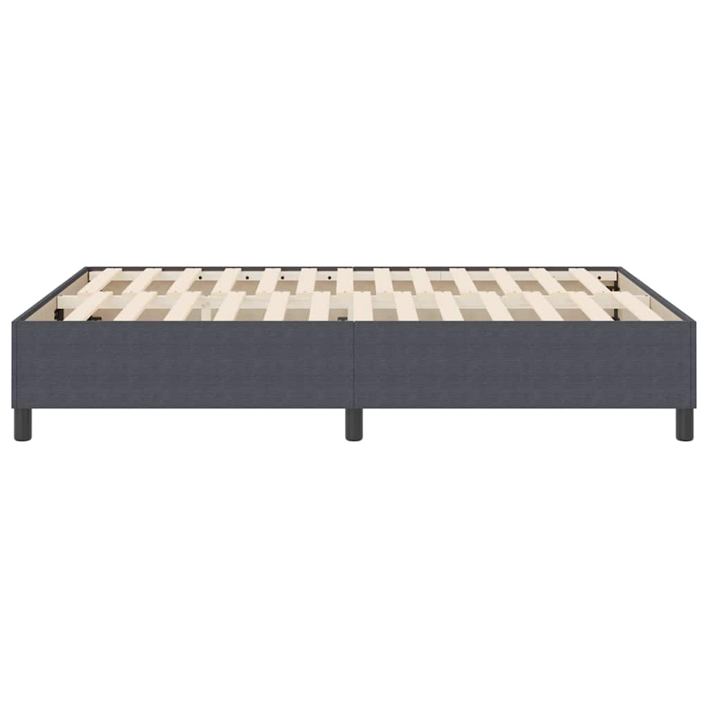 Box Spring Seng Mørk Grå 140x200 cm Corduroy Stoff