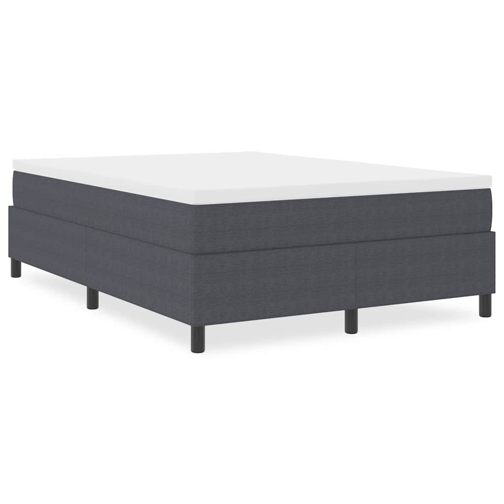 Box Spring Seng Mørk Grå 140x200 cm Corduroy Stoff