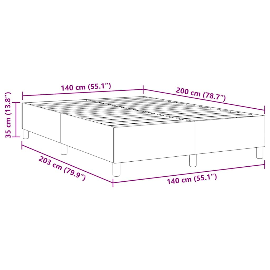 Box Spring Seng Lys Grønn Grå 140x200 cm Cordfløyel