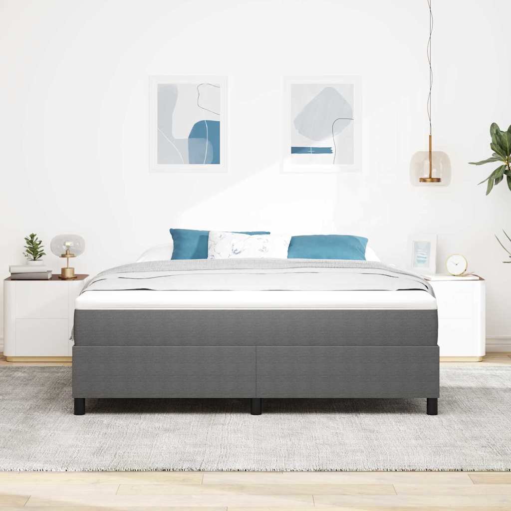Box Spring Seng Lysegrå Super King Corduroy Stoff