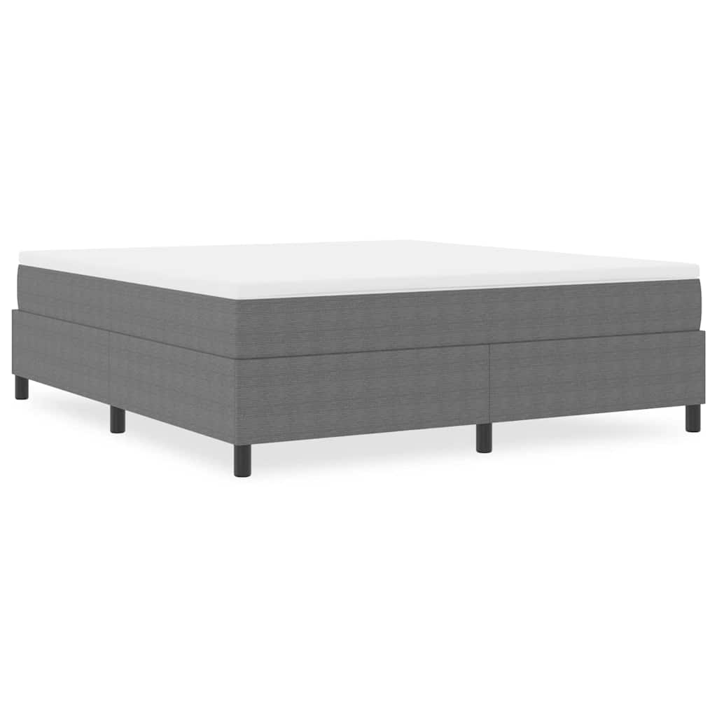 Box Spring Seng Lysegrå Super King Corduroy Stoff