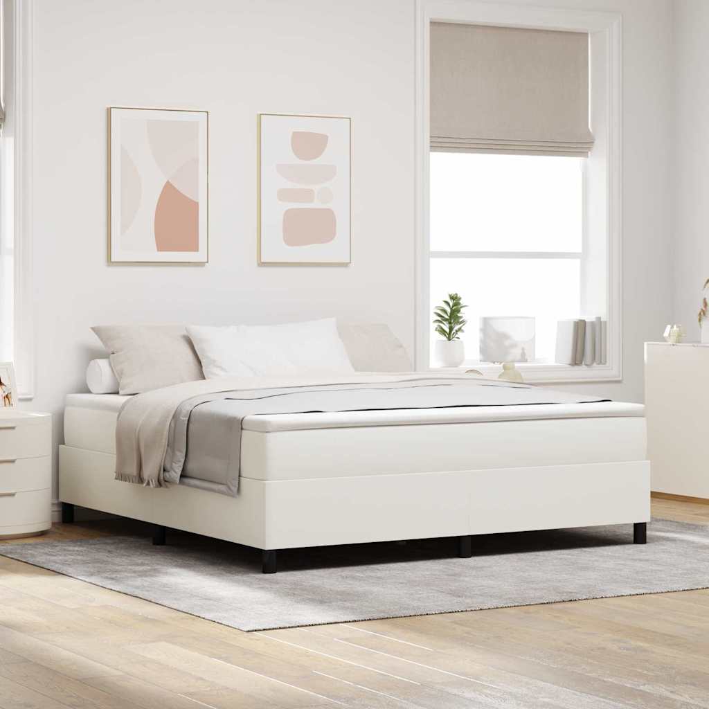 Box Spring Seng Krem Super King Corduroy Stoff