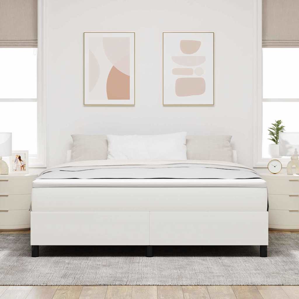 Box Spring Seng Krem Super King Corduroy Stoff
