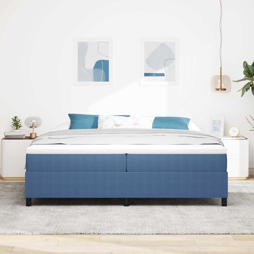 Boxspring Seng Blå 200x200 cm Corduroy Stoff