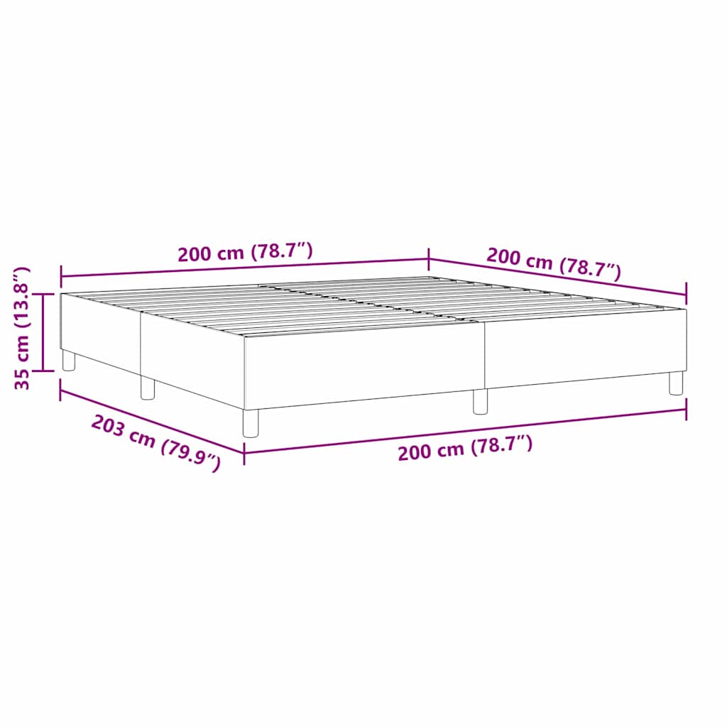 Boxspring Seng Blå 200x200 cm Corduroy Stoff
