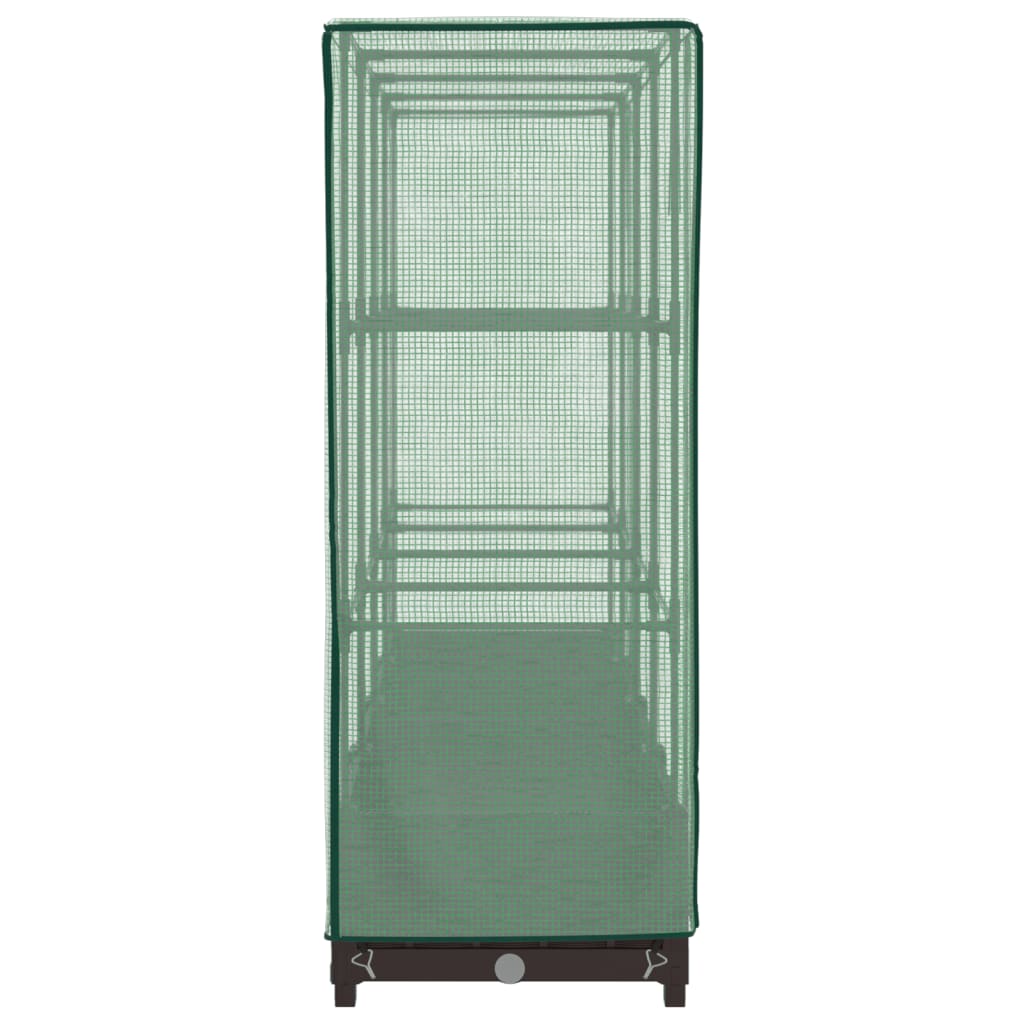 Høyseng med drivhustrekk rottingutseende 160x40x123 cm