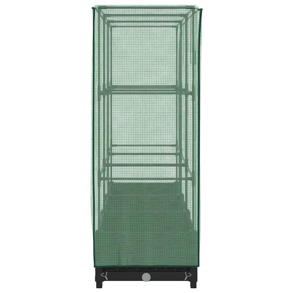 Høybed med drivhustrekk rottinglook 120x40x123 cm