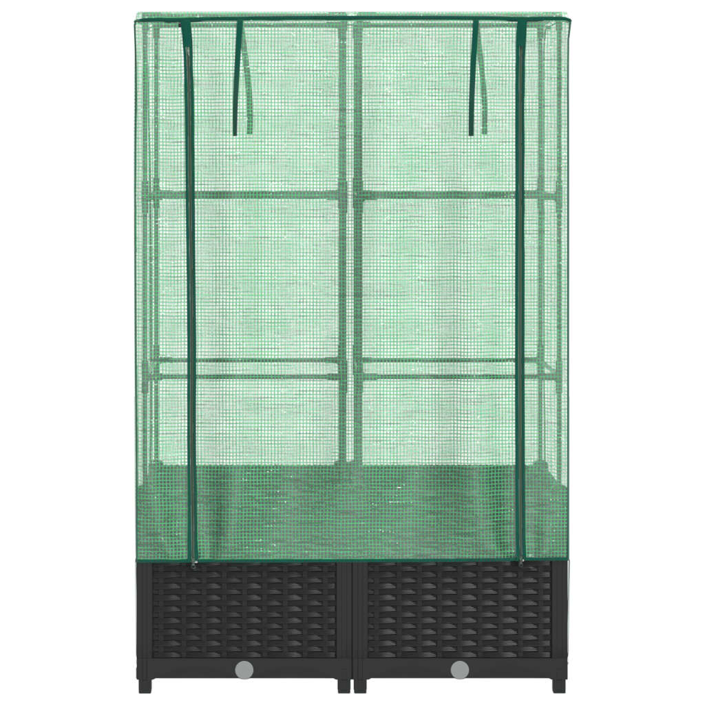 Høyseng med drivhustrekk rottingutseende 80x40x138 cm