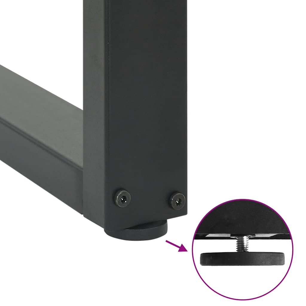 Konsollbordben U-formet 2 stk antrasitt 38 x (72-73) cm stål