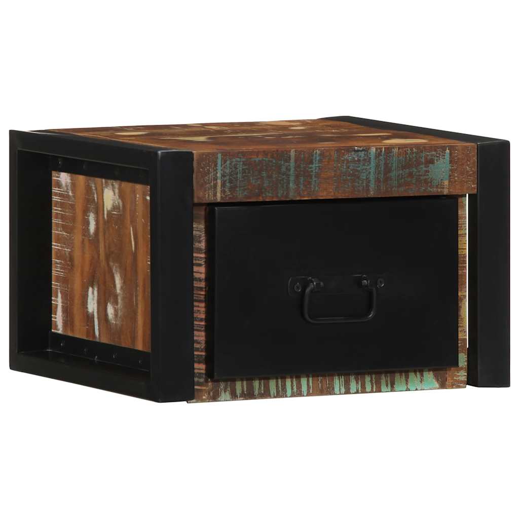 Nattbord 2 stk flerfarget 40x35x25 cm gjenvunnet heltre