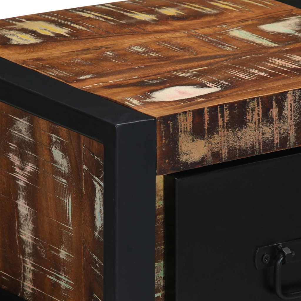 Nattbord 2 stk flerfarget 40x35x25 cm gjenvunnet heltre