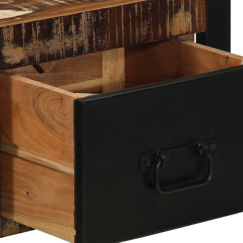 Nattbord 2 stk flerfarget 40x35x25 cm gjenvunnet heltre