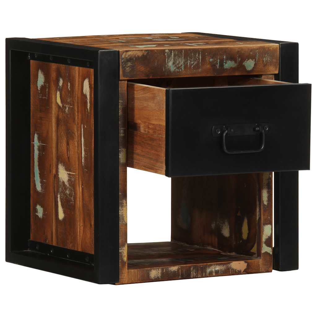 Nattbord 2 stk flerfarget 40x35x40 cm gjenvunnet heltre