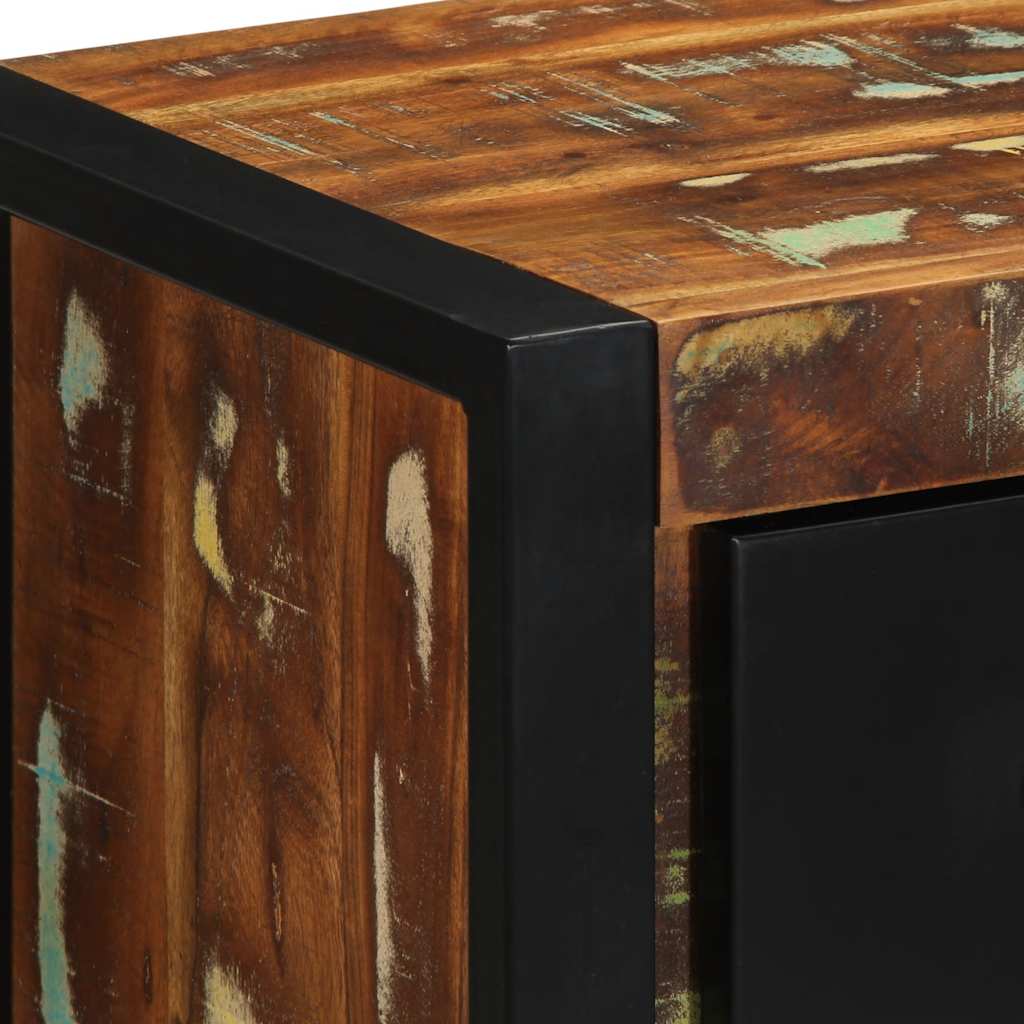 Nattbord 2 stk flerfarget 40x35x40 cm gjenvunnet heltre