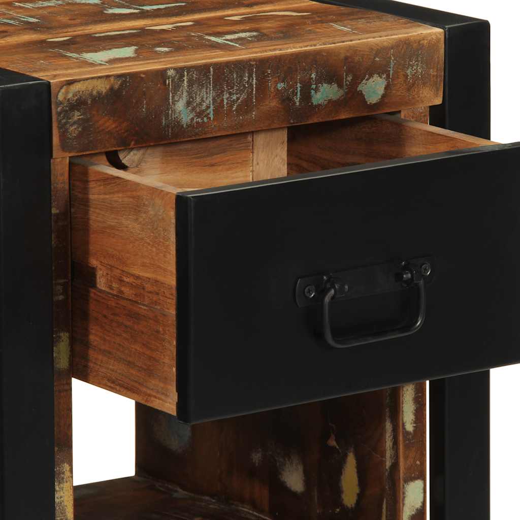 Nattbord 2 stk flerfarget 40x35x40 cm gjenvunnet heltre