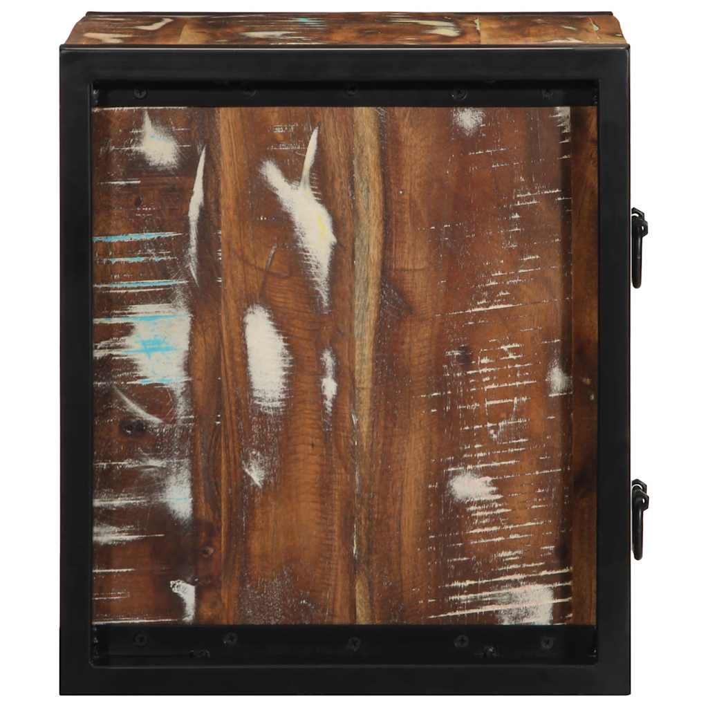 Nattbord flerfarget 40x35x40 cm gjenvunnet heltre