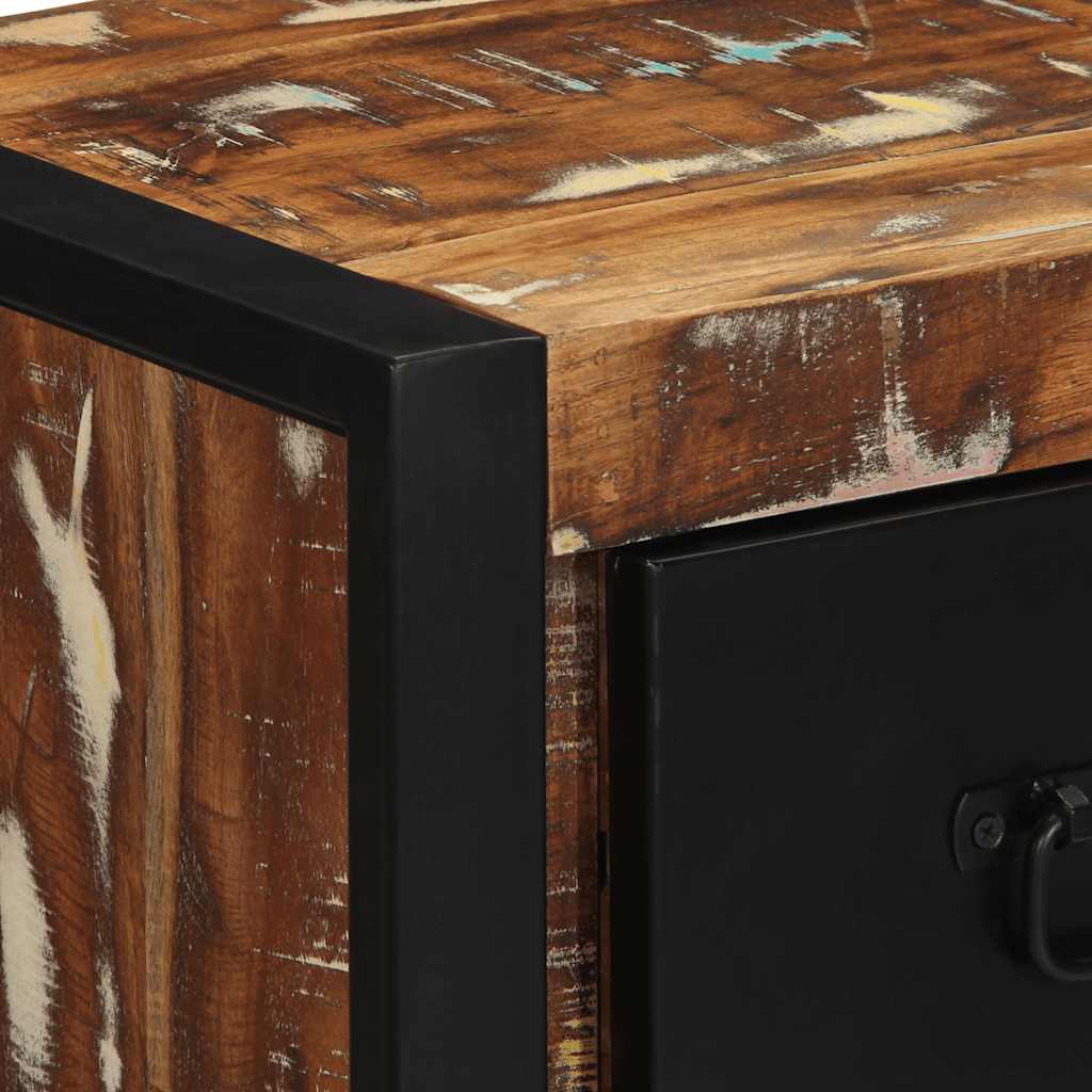 Nattbord 2 stk flerfarget 40x35x40 cm gjenvunnet heltre