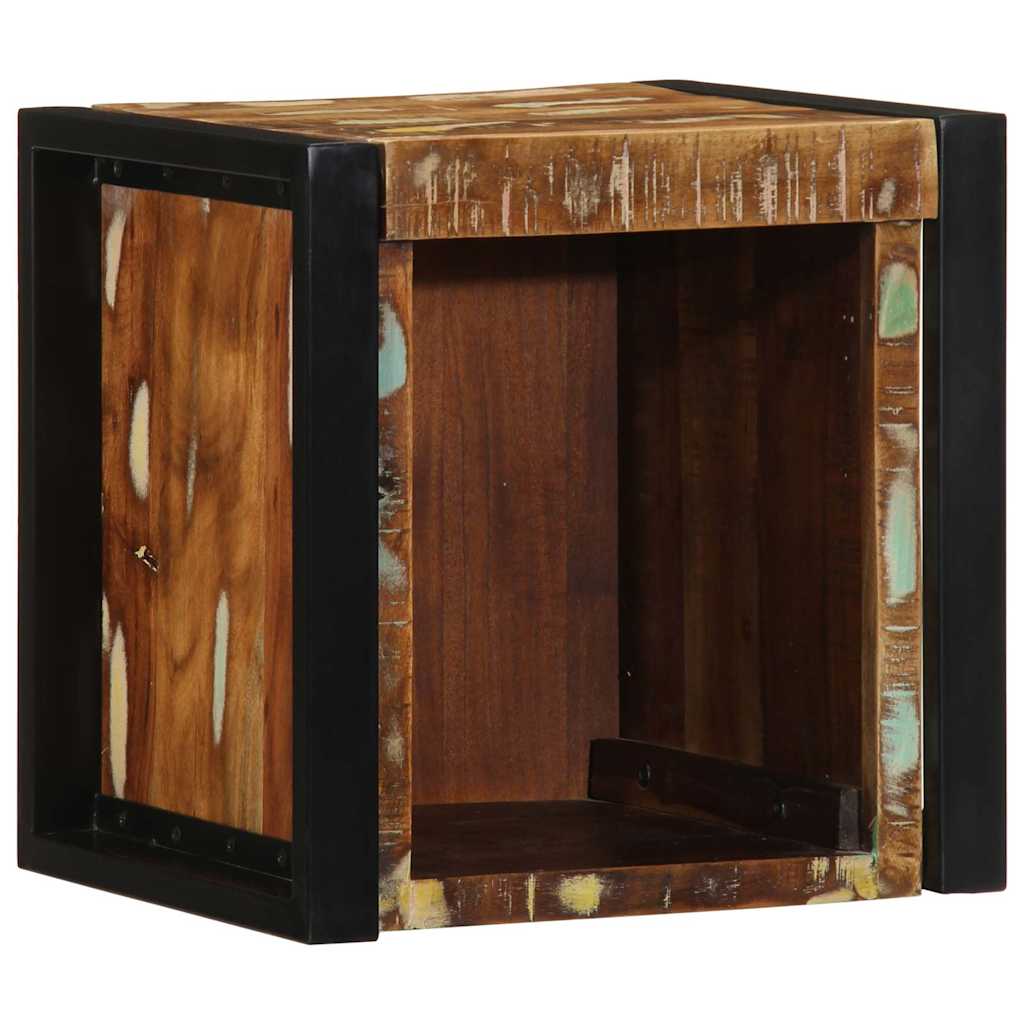 Nattbord flerfarget 40x35x40 cm gjenvunnet heltre