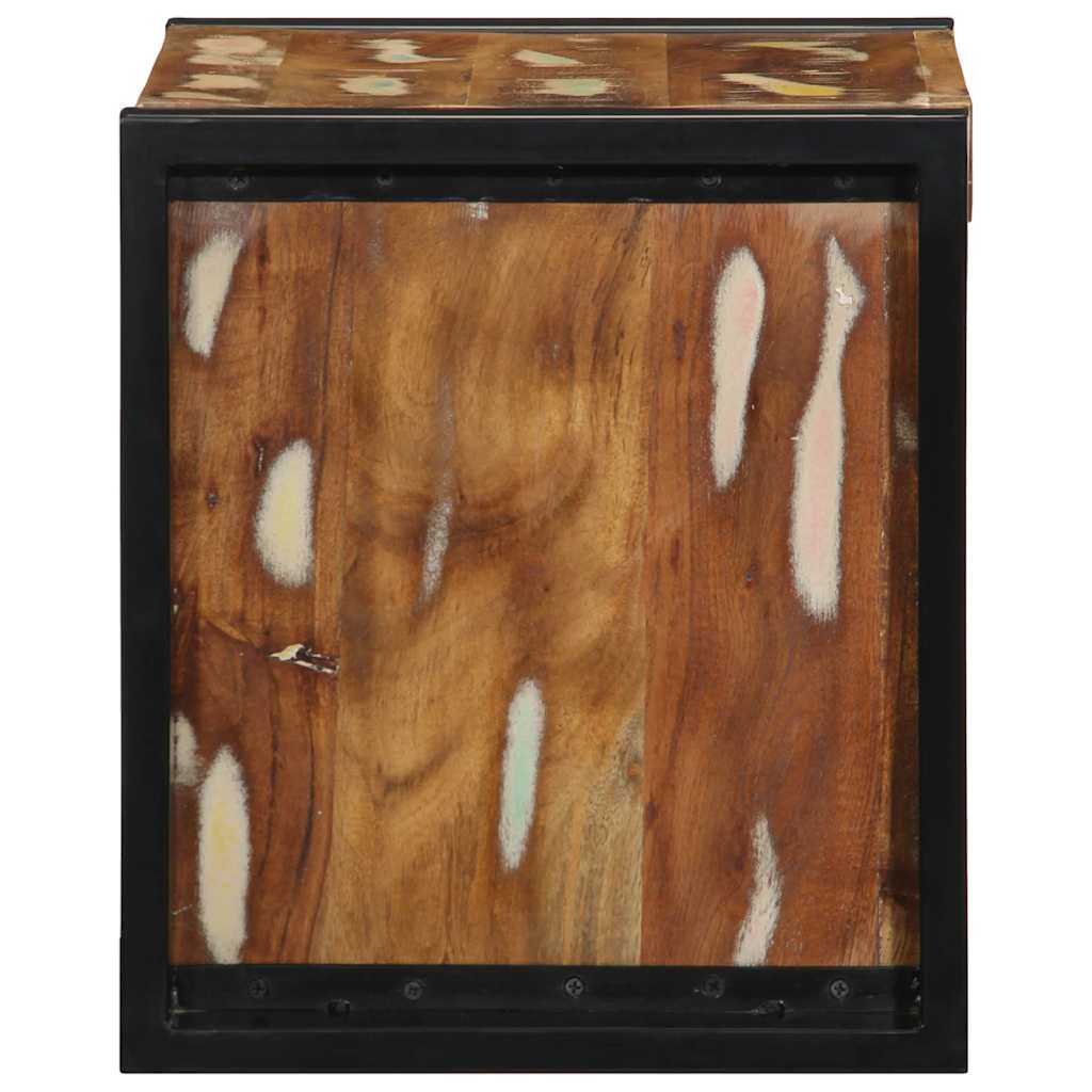Nattbord flerfarget 40x35x40 cm gjenvunnet heltre