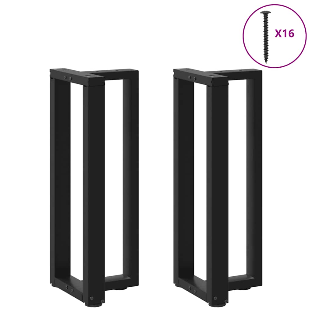 Konsollbordben T-formet 2 stk svart 25x28x(72-73) cm stål