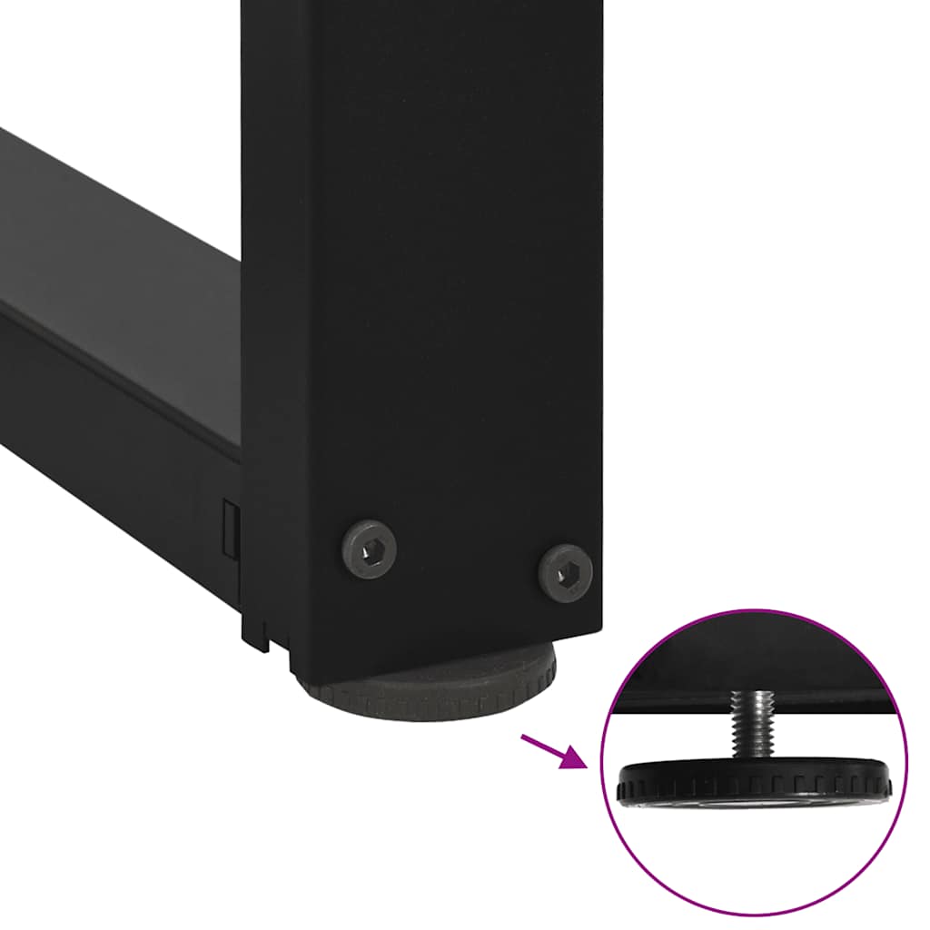 Konsollbordben T-formet 2 stk svart 25x28x(72-73) cm stål