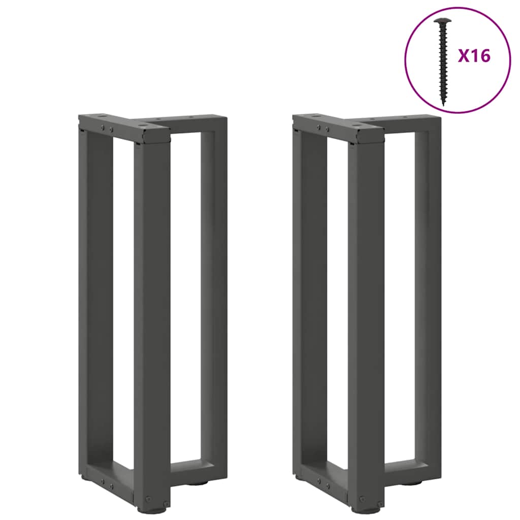 Konsollbordben T-formet 2 stk antrasitt 25x28x(72-73) cm stål
