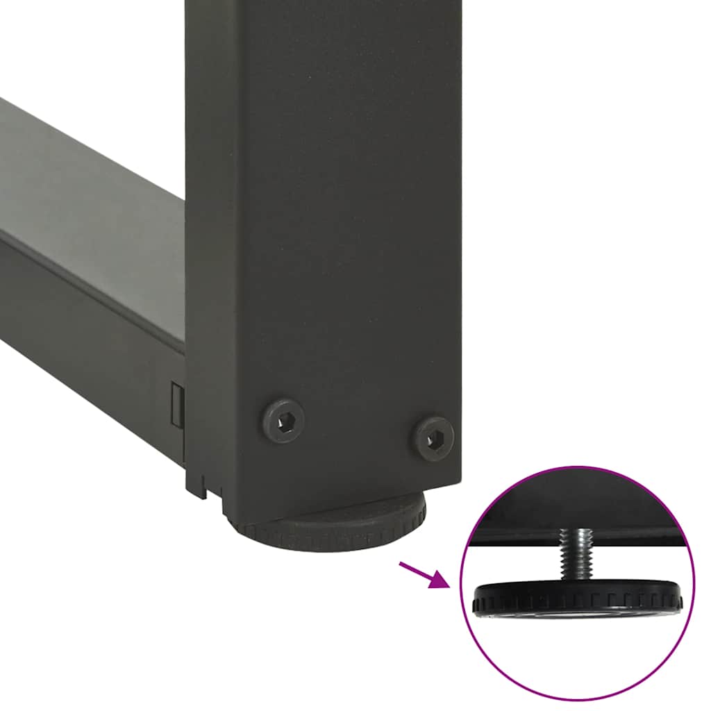 Konsollbordben T-formet 2 stk antrasitt 25x28x(72-73) cm stål