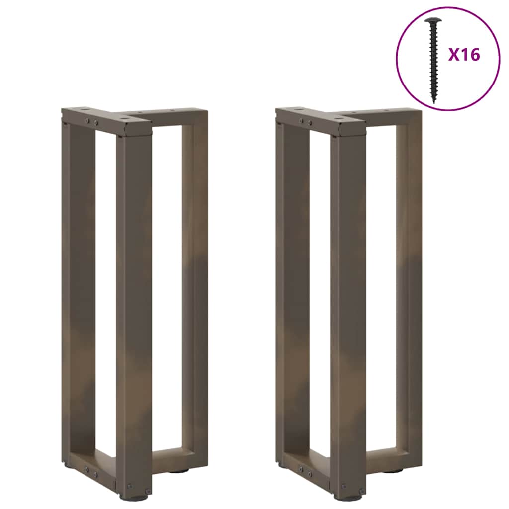 Konsollbordben T-formet 2 stk naturell 25x28x(72-73) cm stål
