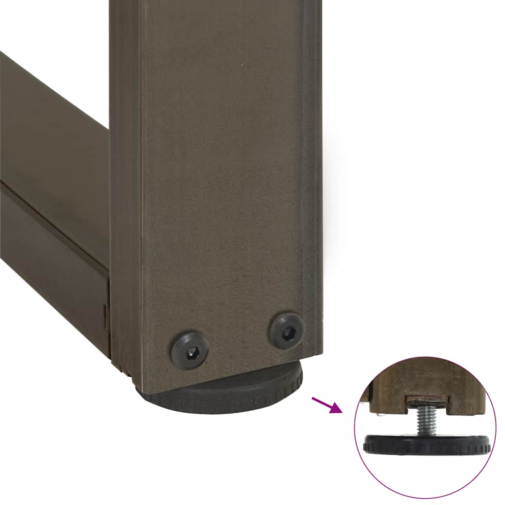 Konsollbordben T-formet 2 stk naturell 25x28x(72-73) cm stål