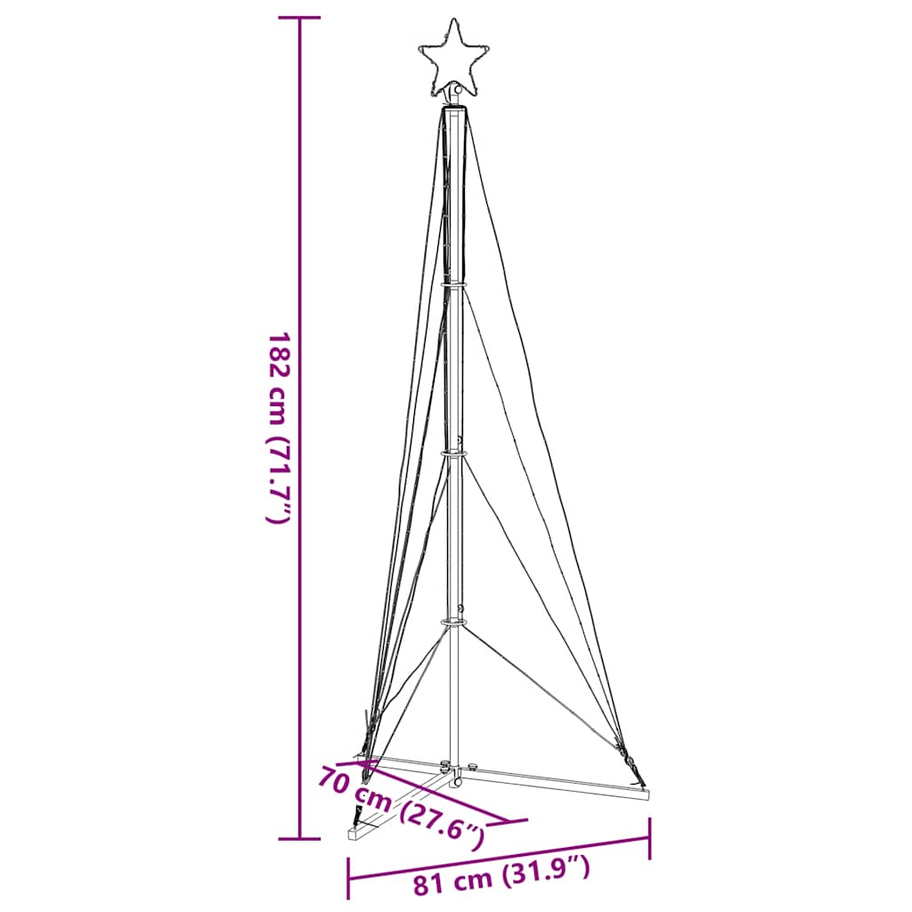 LED Juletre 363 LEDs Kald Hvit 182 cm