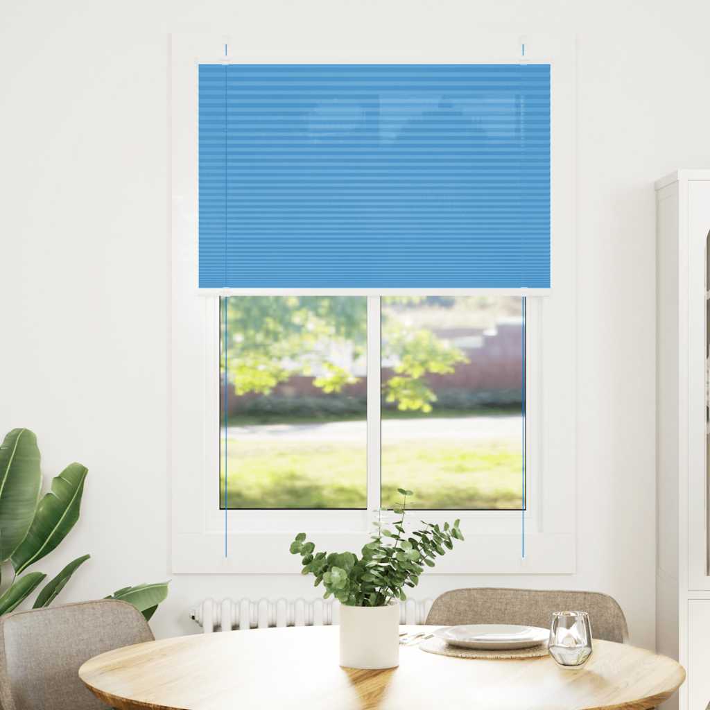 Plisségardin Blå 85x150 cm Stoffbredde 84,4 cm Polyester