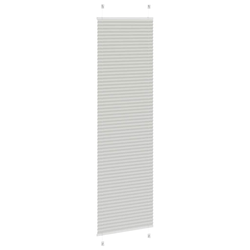 plisségardin lys grå 60x200 cm Stoff Bredde 59,4 cm Polyester