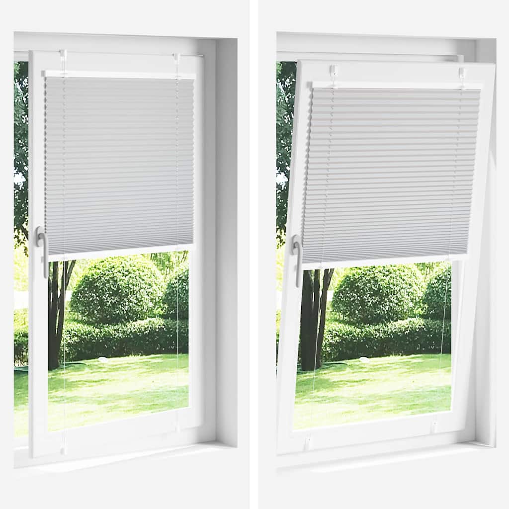plisségardin lys grå 60x200 cm Stoff Bredde 59,4 cm Polyester