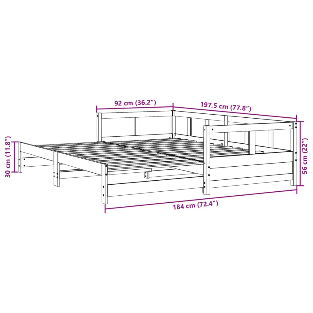 Dagseng uten madrass 90x190 cm heltre furu