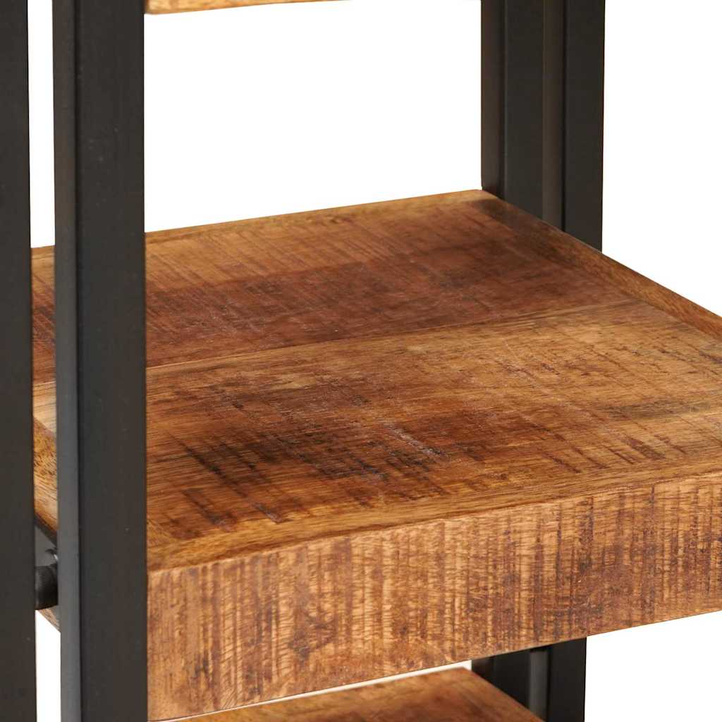 Nattbord 2 pcs Brunt og svart 38 x 33 x 58 cm Massiv mango tre