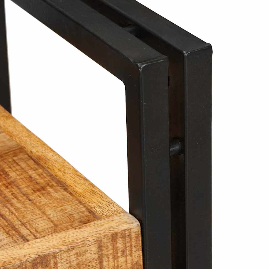Nattbord 2 pcs Brunt og svart 38 x 33 x 58 cm Massiv mango tre